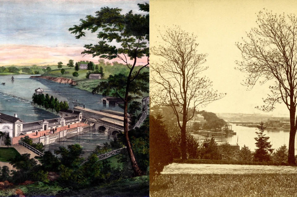 photo collage images of Fairmount park