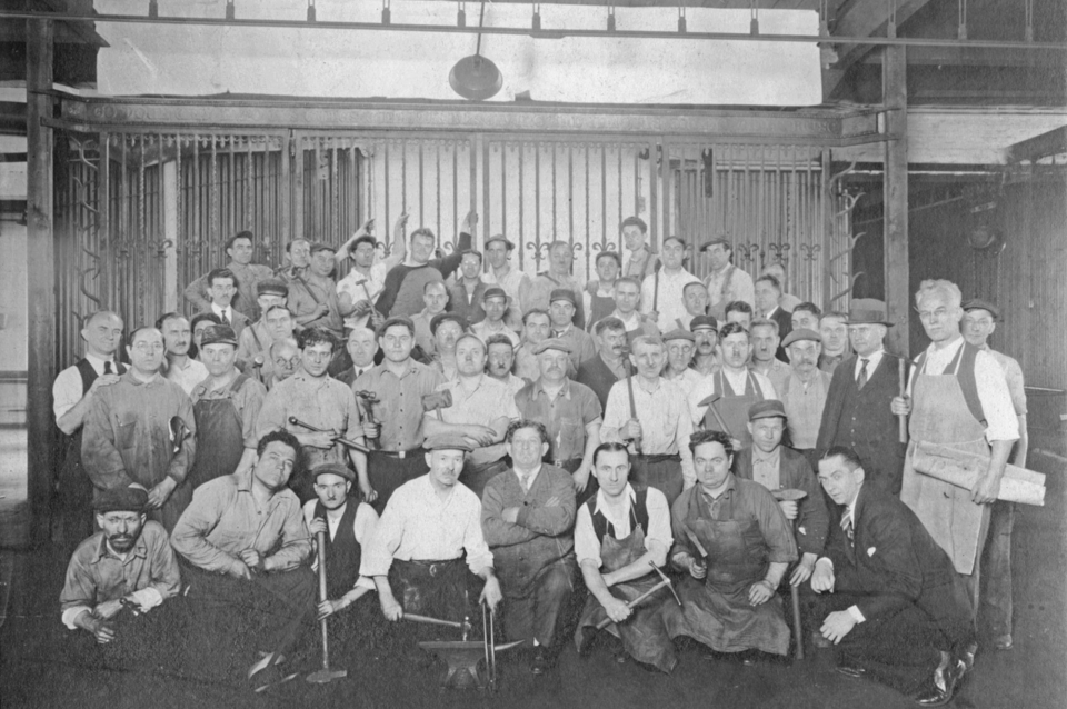 Workers in forge of Samuel Yelling Shop