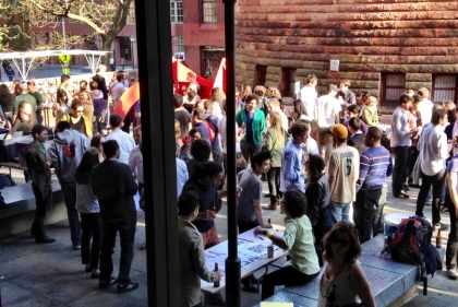 New student orientation on Meyerson Hall plaza