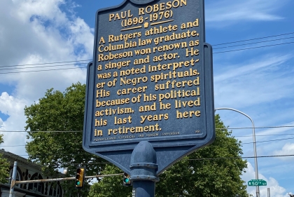 historical marker at robeson house