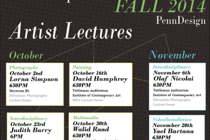 Poster showing schedule for artists lectures 2014