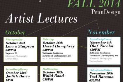 Poster showing schedule for artists lectures 2014