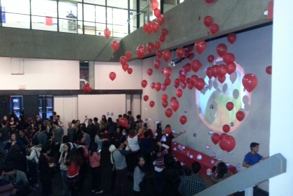 Balloons being released at the event