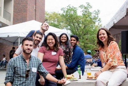 Group shot of students enjoying orientation