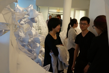 Students at gallery showing