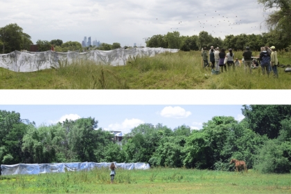 View toward opposite directions with the installation
