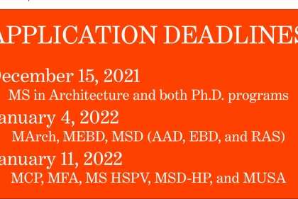 Application Deadlines December 15, January 4 and January 11