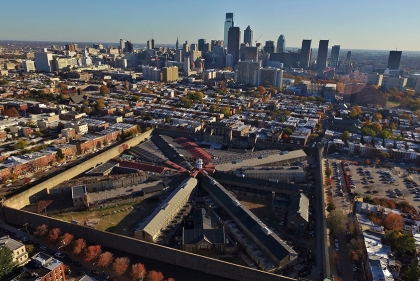 Aerial view of Eastern State Penitentiary