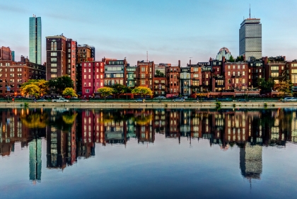 Boston Back Bay with reflection of buildings in the water