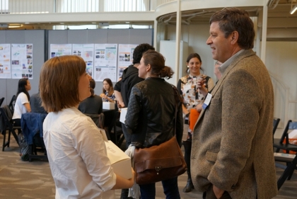 People talking at UPenn open house