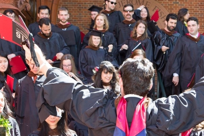 Students in graduation attire