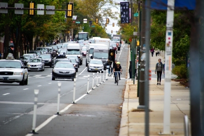 Street with bike path