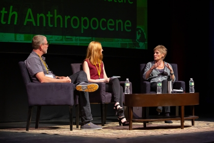 Erle Ellis (left) and Ursula Heise (right) in conversation with the University of Pennsylvania Stuart Weitzman School of Design