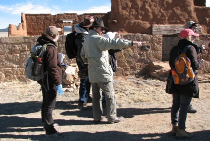 Professor Matero in the field with students at Fort Union National Monument.