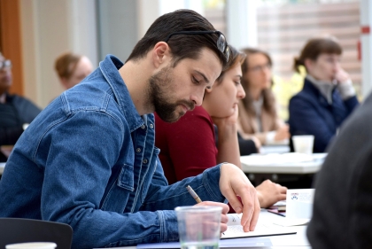 Graduate Research Fellow Clay Gruber participating in the December Global Shifts Workshop 