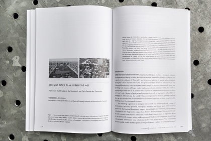 Open copy of "Greener Cities and Human Health". Chapter heading: Greening Cities in an Urbanizing Age
