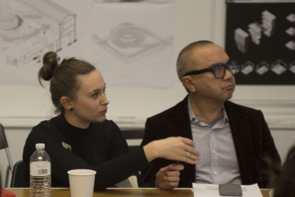 Hochhäusl during fall 2018 final graduate architecture reviews