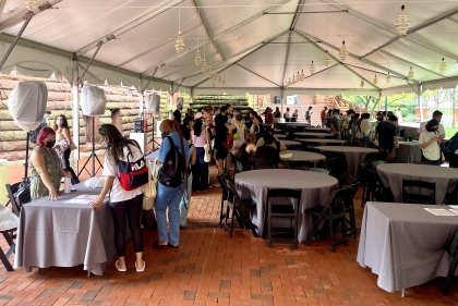 Resource and activies fair on the plaza.