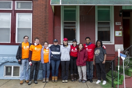 Group shot of Rebuilding Together Philadelphia participants
