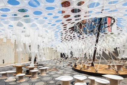 Experimental installation at MOMA by Jenny Sabin