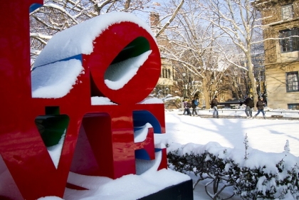 Love Sign in the Snow