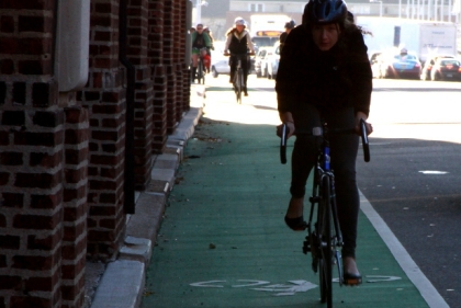 Man on Bike Lane