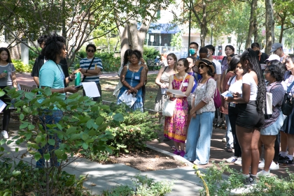 Group of young people on tour 