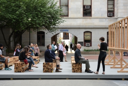 The late Terry Adkins' temporary monument for Monument Lab 2015, photo Lisa Boughter