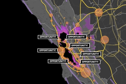 Map of section of pay area with opportunity areas noted.