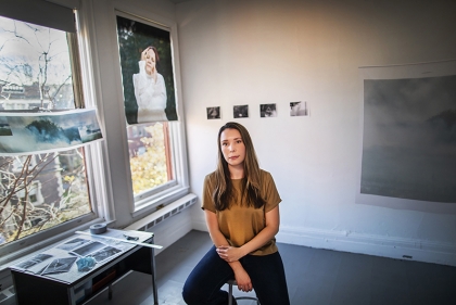 Amrita Stützle in her studio