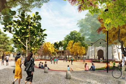 Rendering showing historic district
