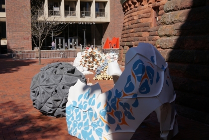 First-year Architecture projects on Meyerson Plaza for the Manitoga pavilion competition