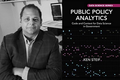 Ken Steif and cover of "Public Policy Analytics" book