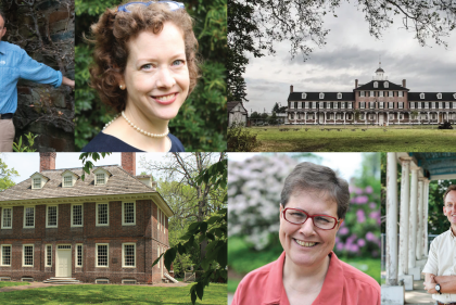 photo collage of participant headshots and historic buildings