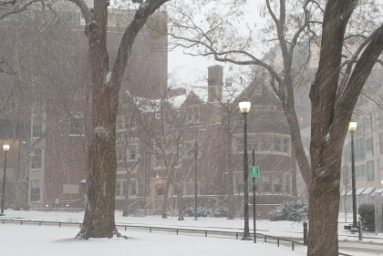 Penn campus covered in snow
