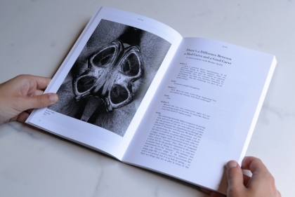 Opened edition of Hatch: On the State of Quick Images. Chapter Heading: There's a difference between a bad curve and a good curve.