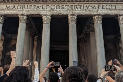 Tourists photographing the Pantheon