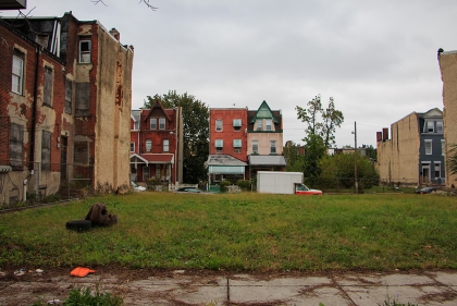 A lot in the Strawberry Mansion neighborhood, Philadelphia. 