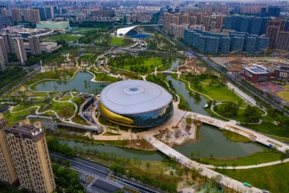 Overhead shot of Hangzhou Stadium