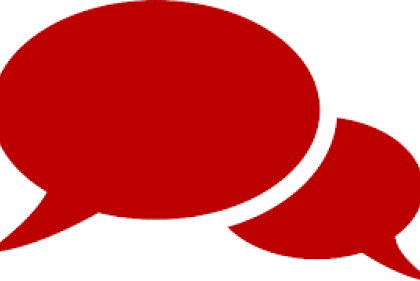 Two red speech bubbles