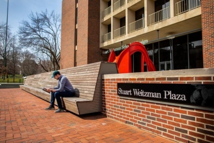 Stuart Weitzman School of Design Plaza and front of Meyerson hall