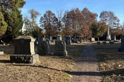 Photo of cemetery during the fall