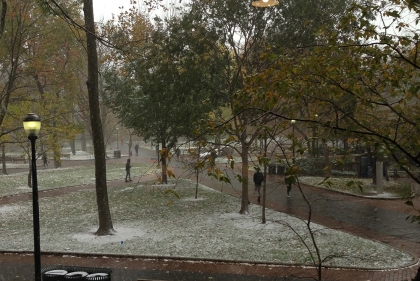 Penn campus covered in snow