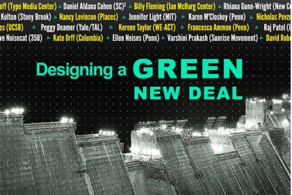 Flyer for the Designing a Green New Deal