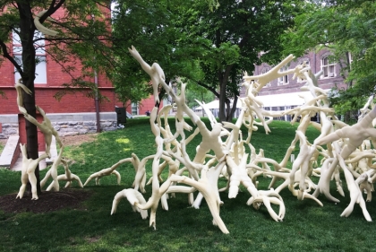 Student works displayed on campus