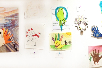 Pieces by the winners of the hand turkey staff competition