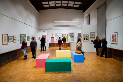 People viewing show at Arthur Ross Gallery