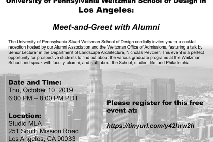 Poster for UPenn Meet and Greet with Alumni