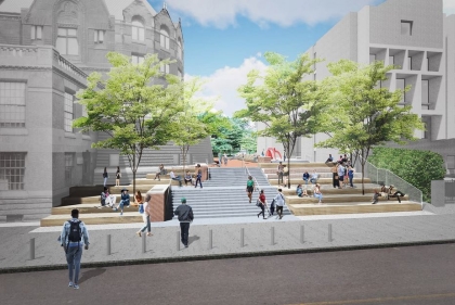 Rendering of new plaza design at Penn