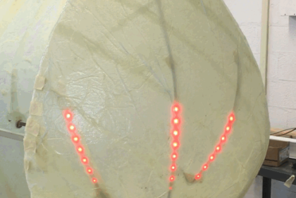 Sculpture shaped light bud of plant with LED lighting inside